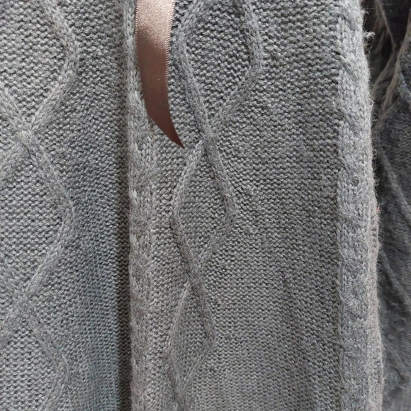 Axes Femme Grey Sweater Dress with Fur Collar - Picture 3 of 3